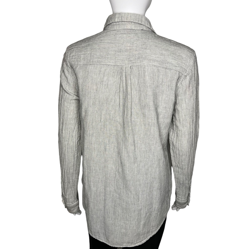 Marine Layer Stripe Quarter Button Up Long Sleeve L - Picture 5 of 6
